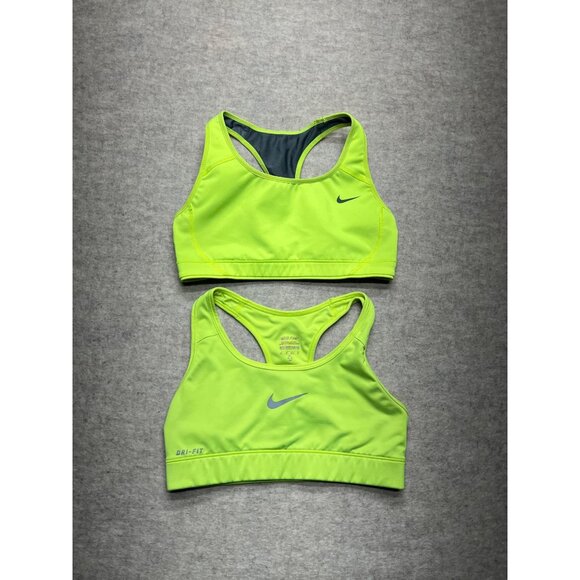 Nike Other - Nike Dri-Fit Neon Yellow/Green Racer Back Activewear Sports Bras Lot 2 Bras  XS